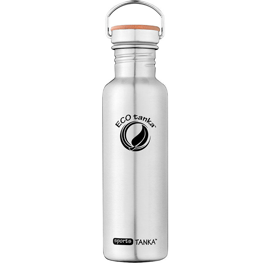 sportsTANKA™ 0,8l Edelstahlflasche mit Edelstahl-Bambus-Verschluss