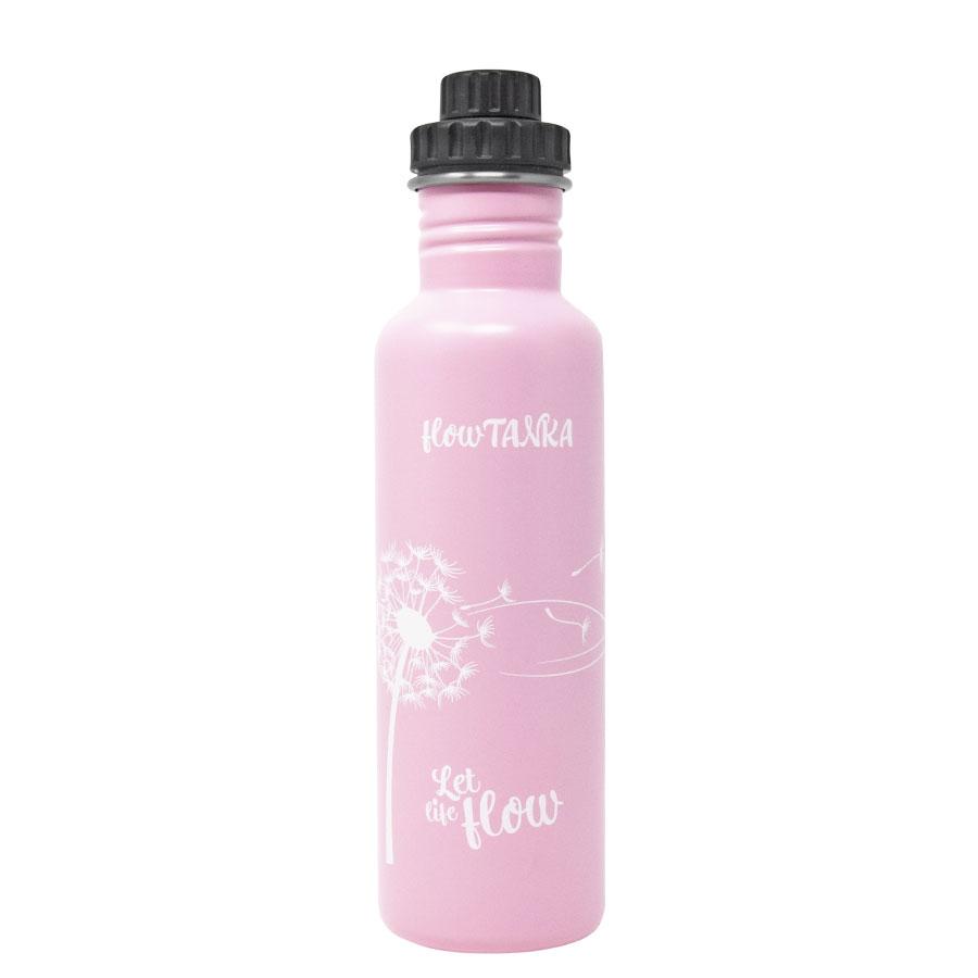 ECOtanka-flowTANKA-800ml-limitierte-Sonderedition-Edelstahl-Trinkflasche-rosa-mit-handgezeichneter-Pusteblume-und-Reduzier-Verschluss-PP5-mit-2cm-Trinköffnung-und-Verschlusskäppchen