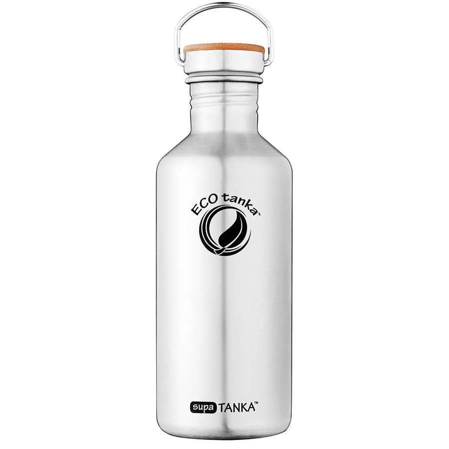 supaTANKA 1,2l Trinkflasche mit Edelstahl-Bambus-Verschluss