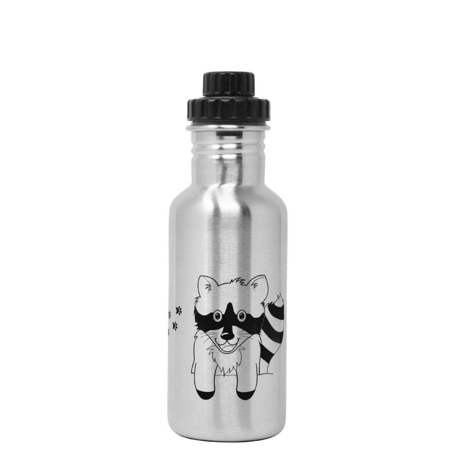 ECOtanka-miniTANKA-600ml-limitierte-Racoon-Sonderedition-Edelstahl-Trinkflasche-silber-mit-gelasertem-Waschbärmotiv-und-Reduzier-Verschluss-PP5-mit-2cm-Trinköffnung-und-Verschlusskäppchen