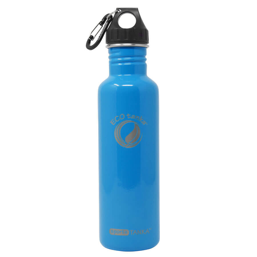 ECOtanka-sportsTANKA-800ml-Edelstahl-Trinkflasche-skyblue-mit-Poly-Loop-Verschluss-schwarz-PP5-Polypropylen-mit-Karabinerhaken